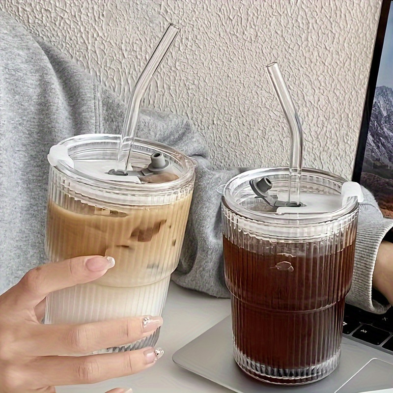 reusable glass coffee mug lid straw high quality - Temu Australia | Temu Affiliate Program
