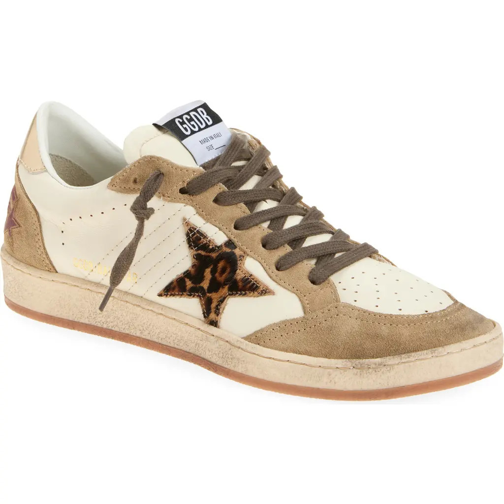 Golden Goose Ball Star Sneaker in White/Brown/Gold at Nordstrom, Size 11Us | Nordstrom