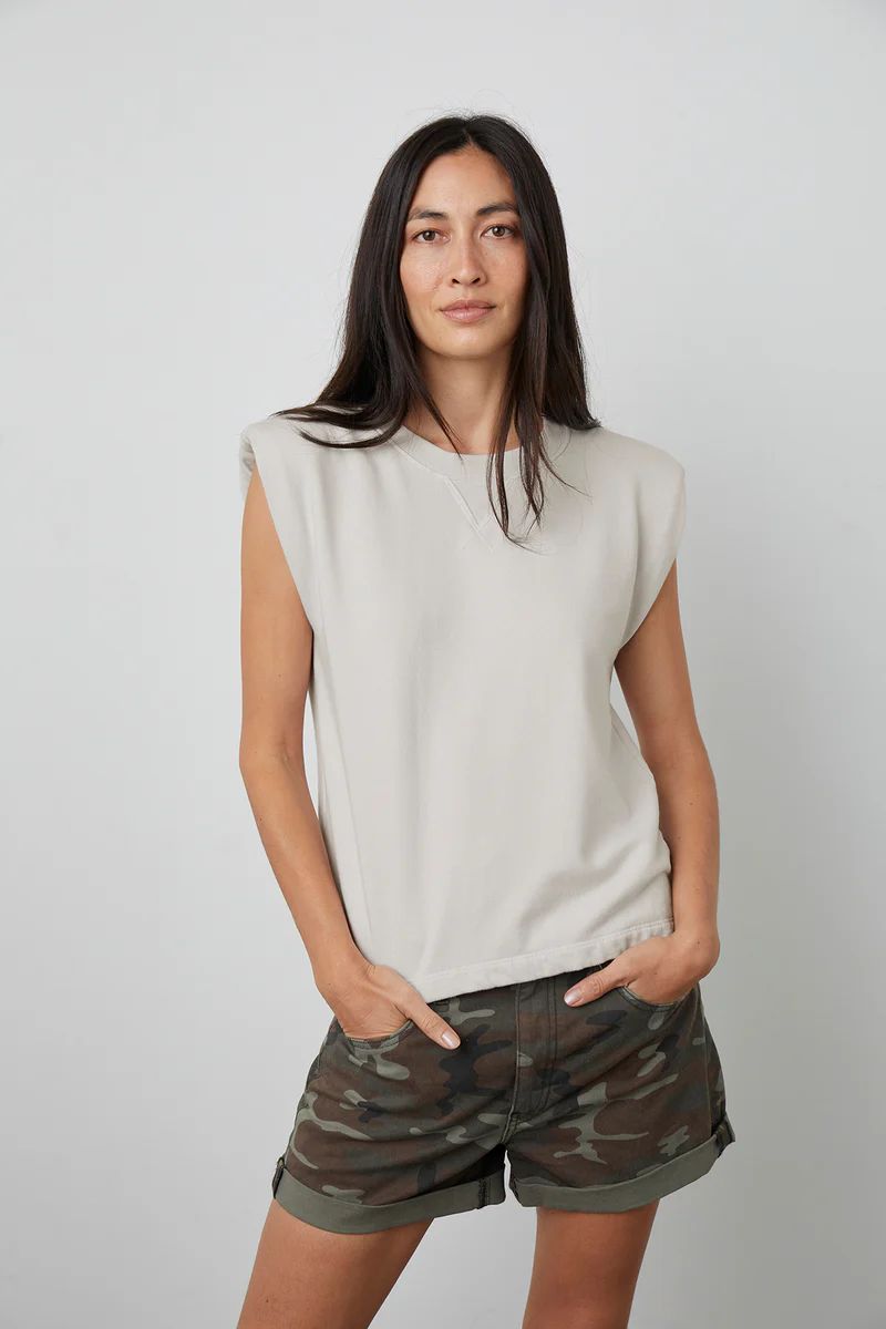 NICOLE PADDED SHOULDER TOP | Velvet by Graham & Spencer