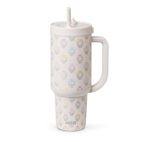 Ello Oasis 40oz Stainless Steel Water Bottle - Flower Quilt | Amazon (US)