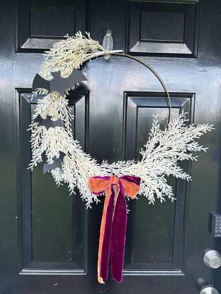Wheat fall wreath diy upgrade with velvet ribbon and bats  

#LTKSeasonal