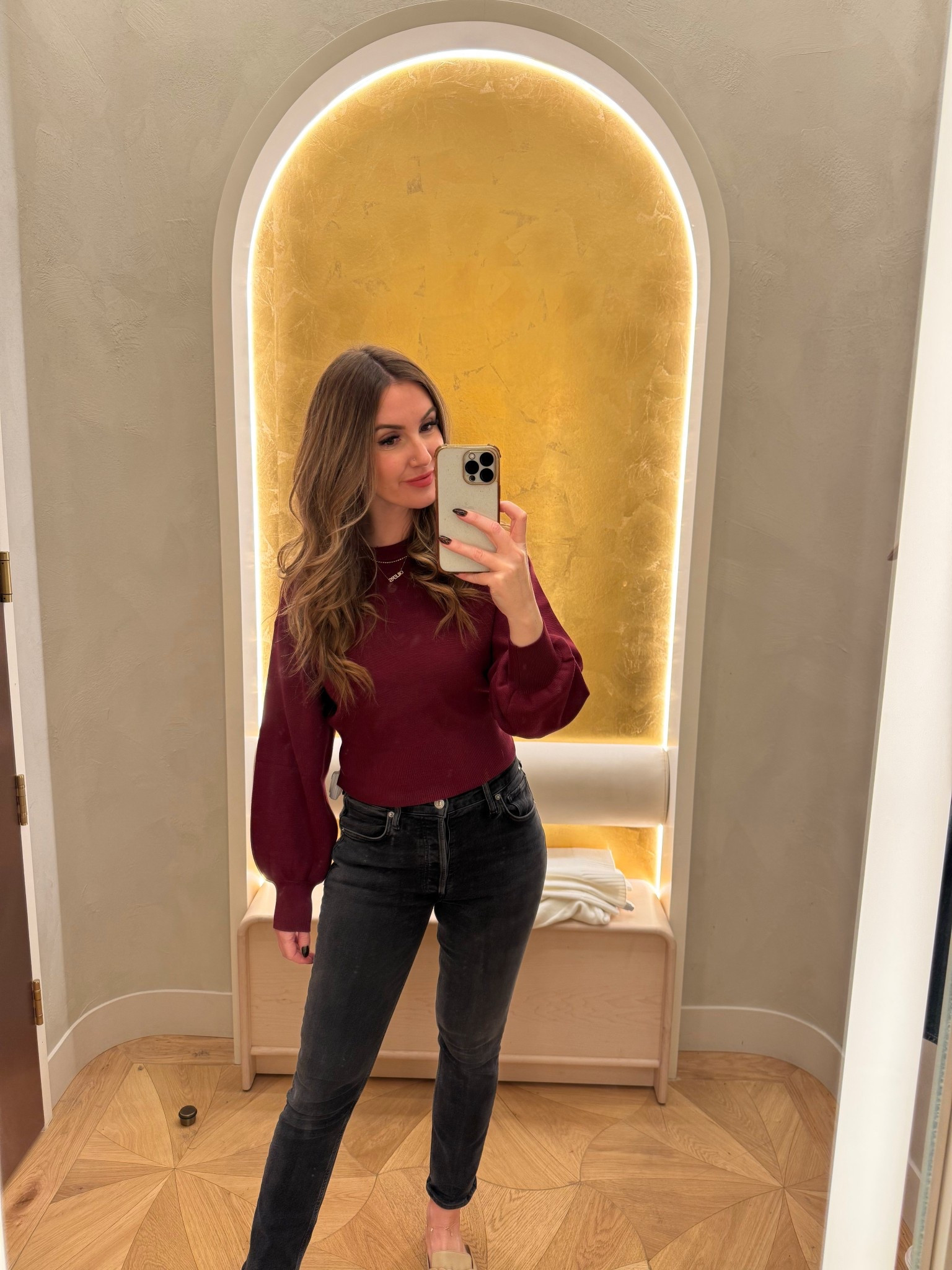 Love the fabric and fit of this balloon sleeve sweater, available in white, black and wine. Will pair great with pants, a mini skirt or silk skirt 

#LTKHoliday #LTKStyleTip #LTKFindsUnder100