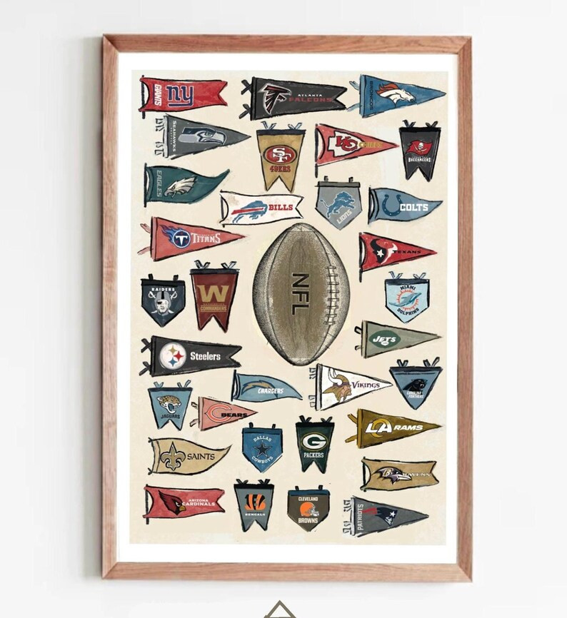 Vintage NFL Poster Digital Download - Etsy | Etsy (US)