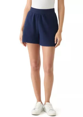 Crown & Ivy Women's Elastic Waist Shorts, Navy Blue, Small | Belk