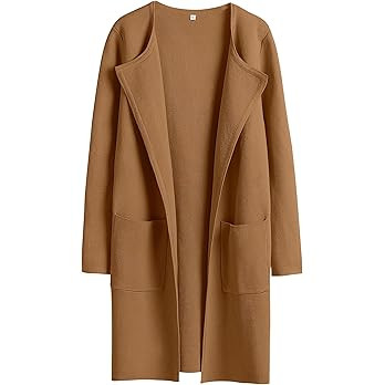 ANRABESS Womens Cardigan Sweater Open Front Knit Long Coatigan Dressy Casual Jacket Coat 2025 Fal... | Amazon (US)