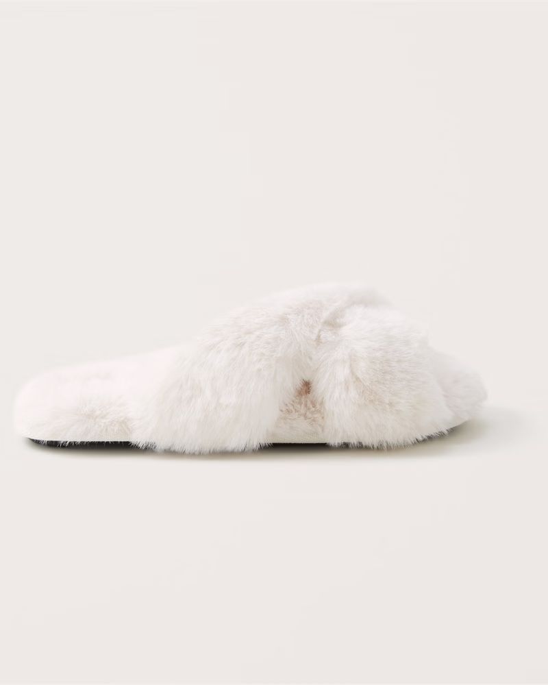 Fluffy Criss-Cross Slippers | Abercrombie & Fitch (US)