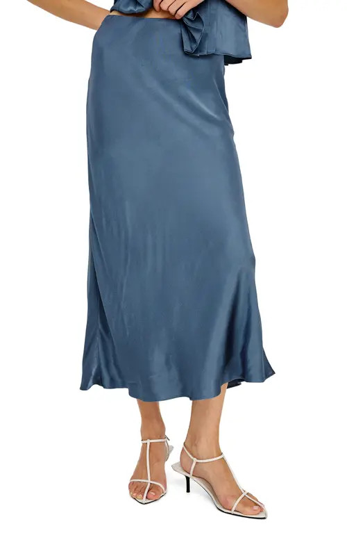 Rails Anya Satin Midi Skirt in Atlantic at Nordstrom, Size Small | Nordstrom