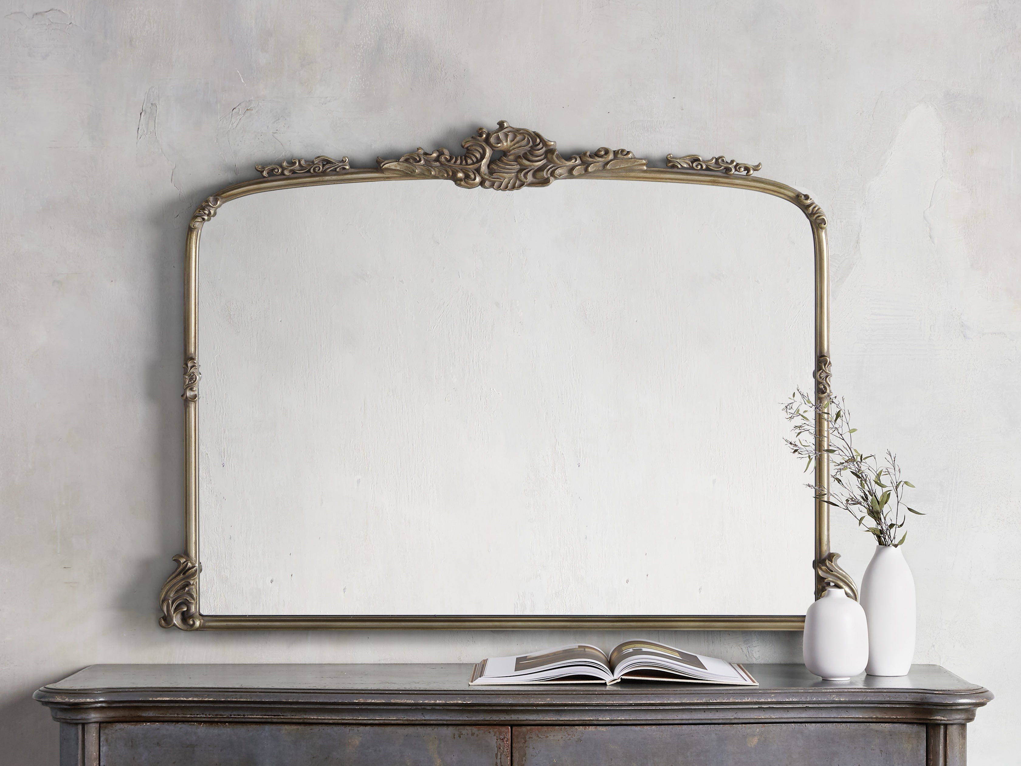 Amelie Dresser Mirror in Gold | Arhaus