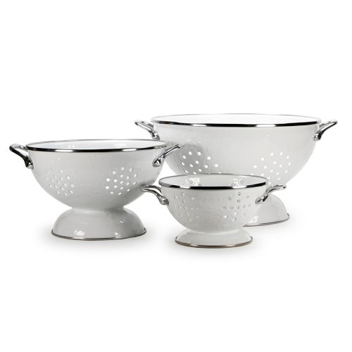 Golden Rabbit Enamel Colanders, Set of 3 White | Williams-Sonoma