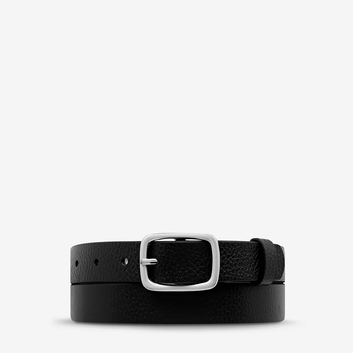 Nobody's Fault Women's Black/Silver Leather Belt | Status Anxiety® | Status Anxiety 