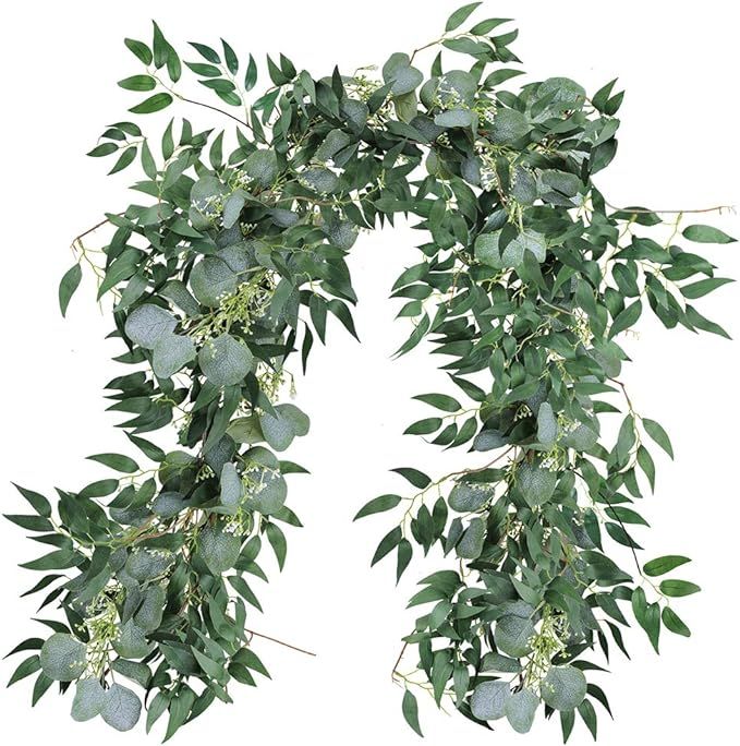 SUPLA Faux Eucalyptus Leave Garland and Willow Vines Twigs Leaves Garland String for Wedding Arch... | Amazon (US)