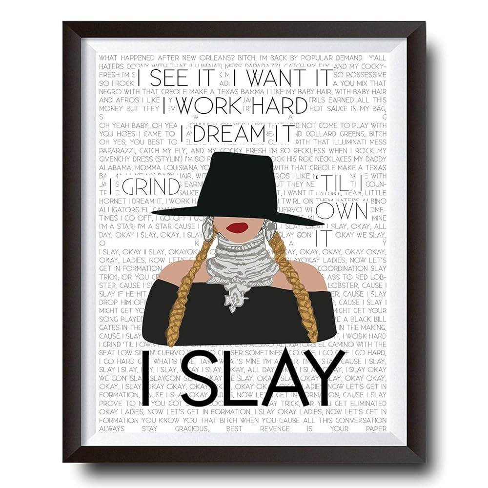 I Slay Lyric Formation Beyonce Poster - Unframed Premium Gallery Beyhive Print Home Decor Gift - ... | Amazon (US)