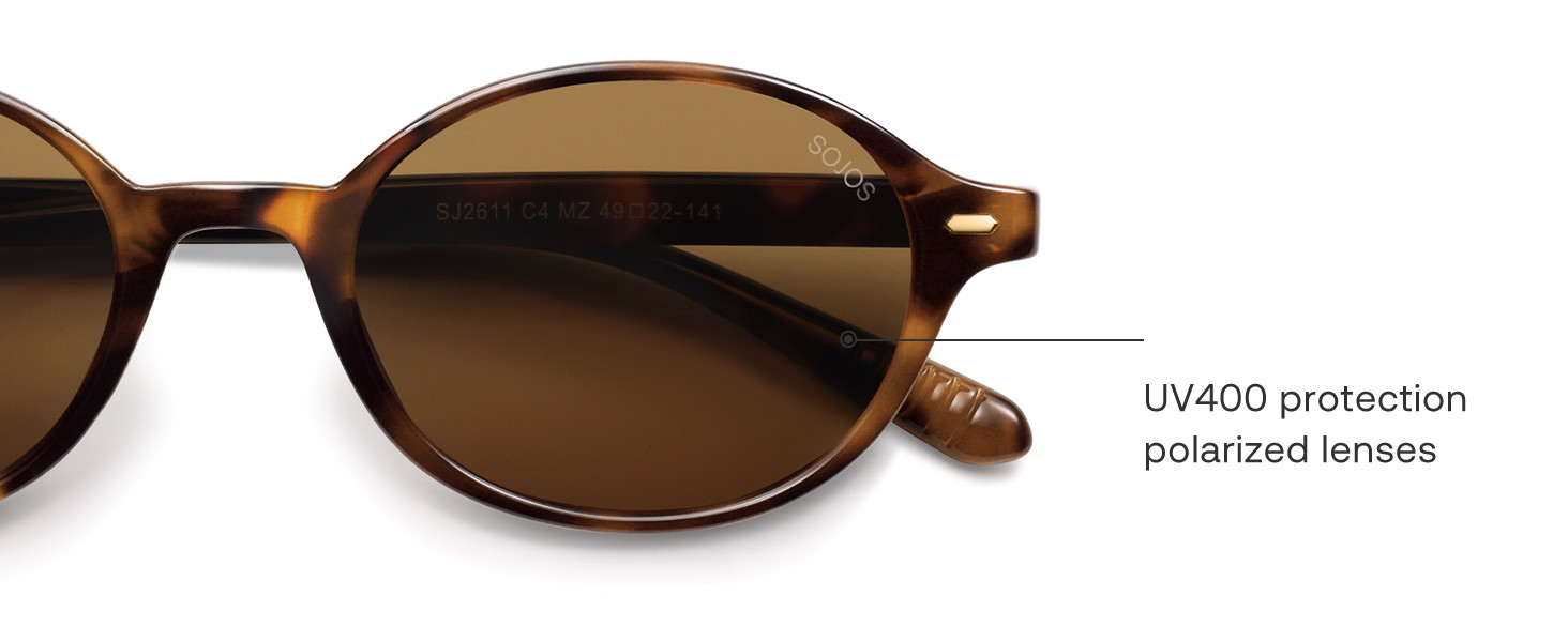 Amazon.com: SOJOS Retro Oval Round Polarized Sunglasses Womens Mens, Small Chic Vintage Trendy Su... | Amazon (US)