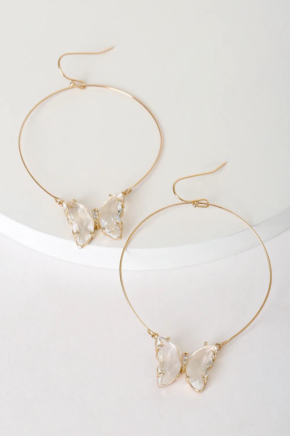 Fluttering Love Gold Butterfly Hoop Earrings | Lulus (US)