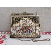 Floral Design Clutch Purse, Textile Bag, Old Vintage Woman Handbag Clutch, Evening Metal Frame Gift For Her | Etsy (US)