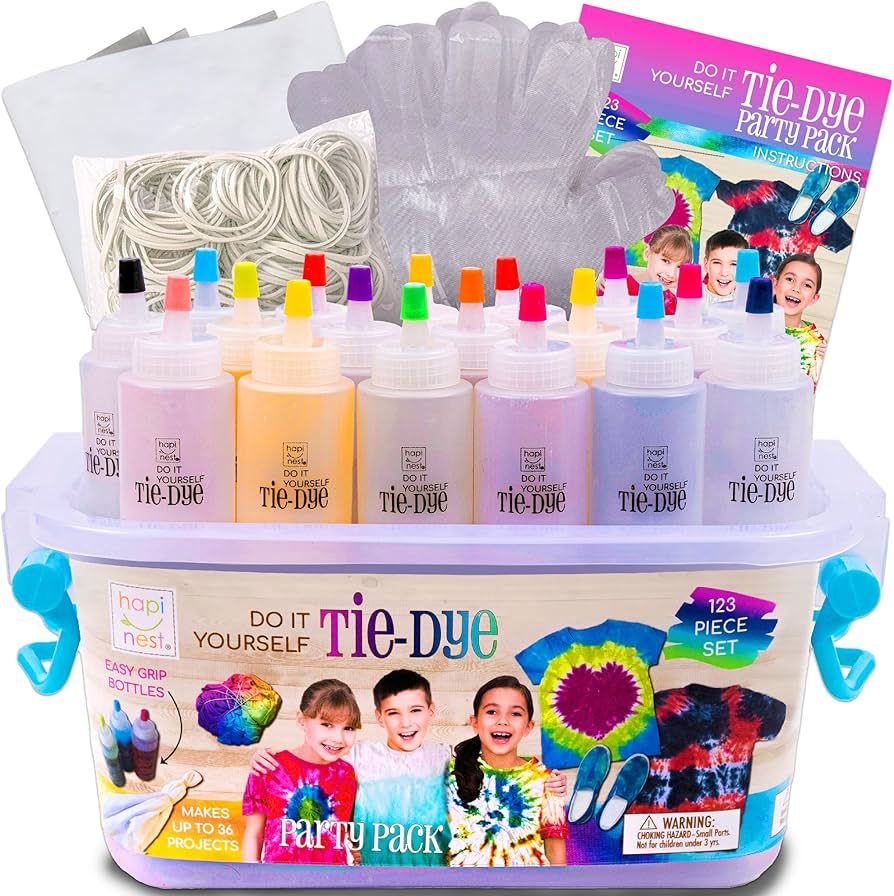 Hapinest Tie Dye Party Kit Arts and Crafts Gifts for Kids Girls and Boys Group Activities for Tee... | Amazon (US)