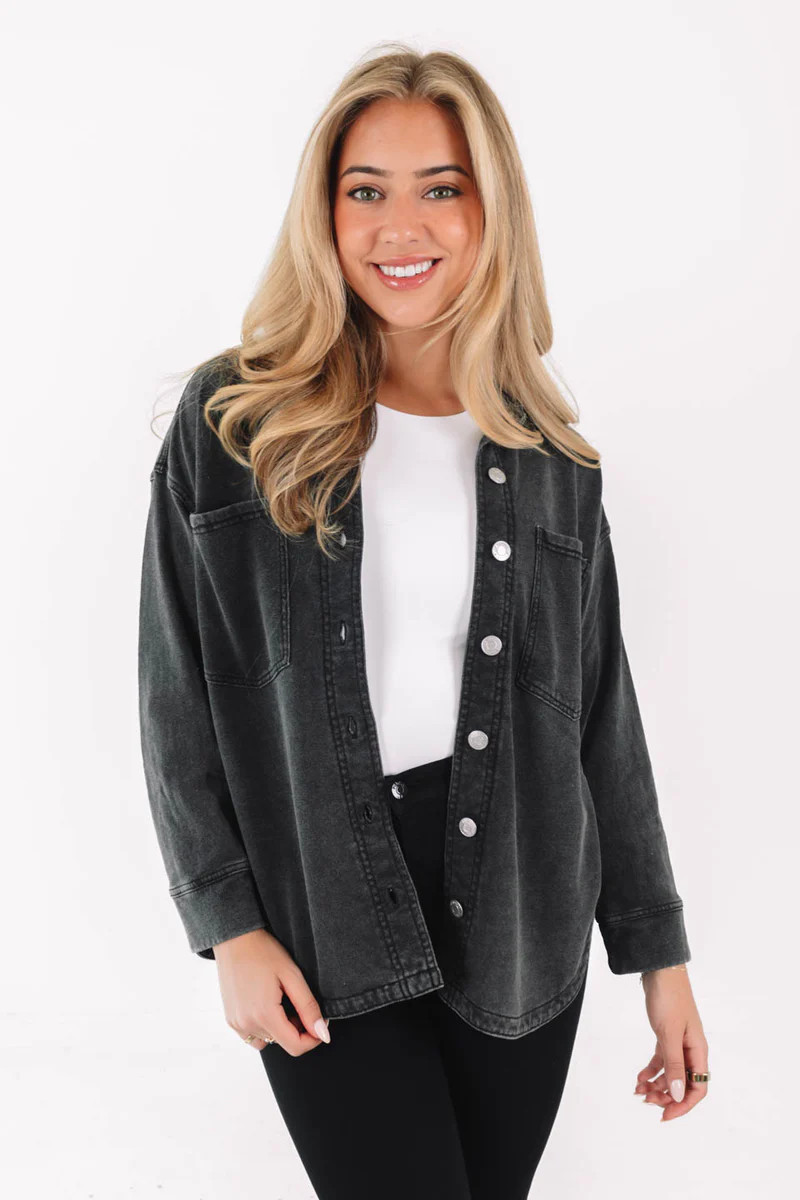 Z Supply All Day Knit Denim Jacket - Vintage Black | The Impeccable Pig