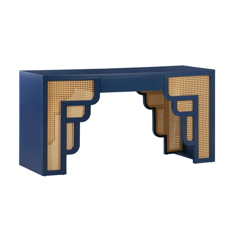 TOV Furniture Suzie Navy & Rattan Desk | Walmart (US)