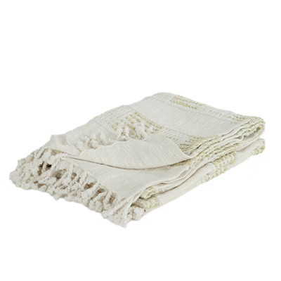 HomeRoots Natural Woven Cotton Throw Blanket | Target