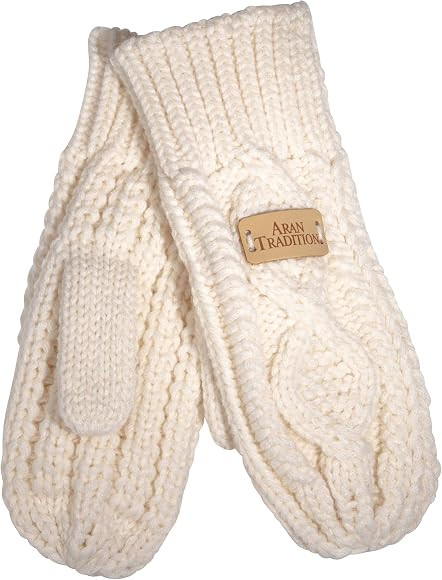 Aran Traditions Diamond Knitted Winter Mittens Gloves | Amazon (UK)