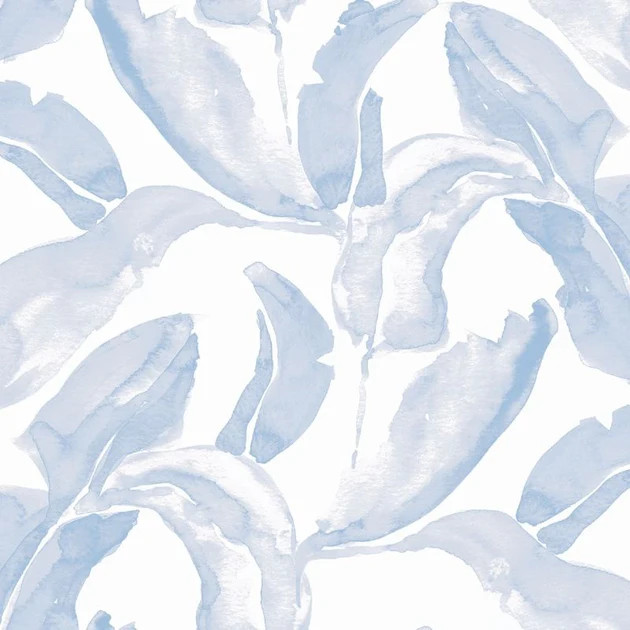 Banana Palms Blue Wallpaper | Cailini Coastal