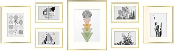 Golden State Art, 7 Pack Frames for One 11x14, Two 8x10, and Four 5x7 Pictures. Aluminum Photos F... | Amazon (US)
