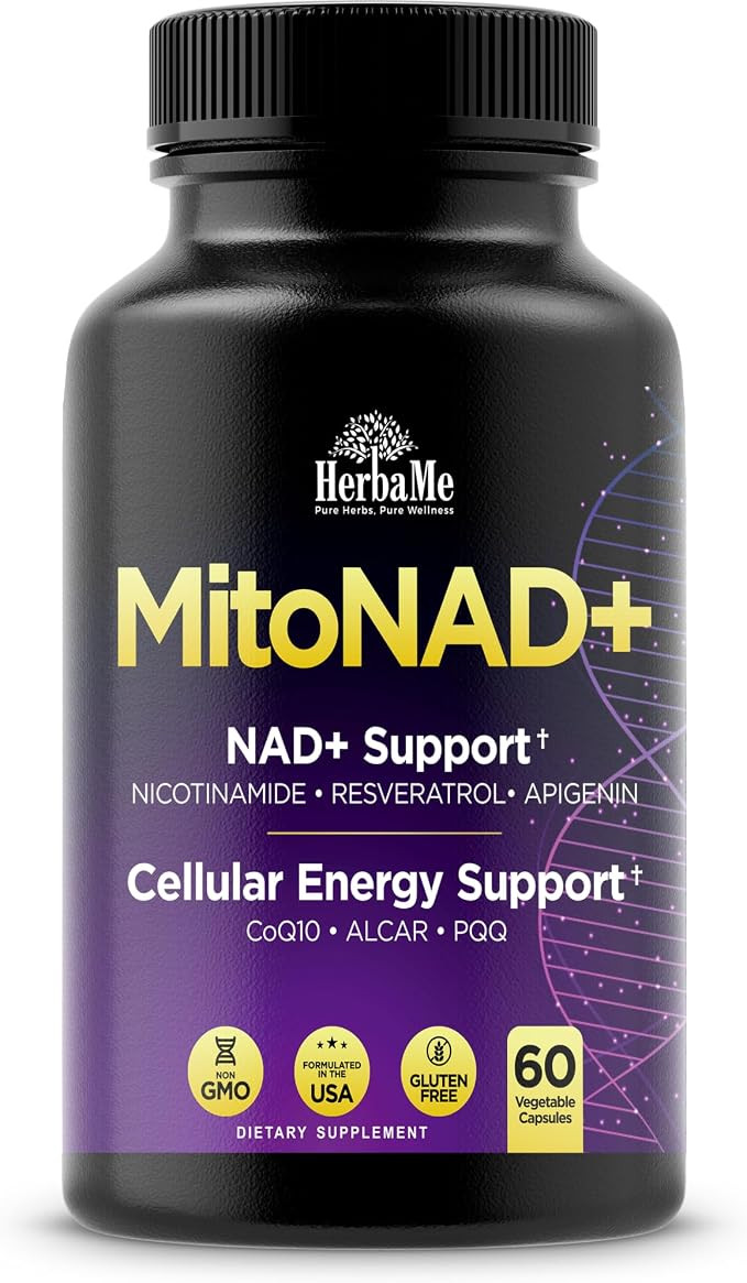 HerbaMe NAD+ Support Supplement - Multi-Pathway Cellular Energy Formula with Nicotinamide, CoQ10,... | Amazon (US)