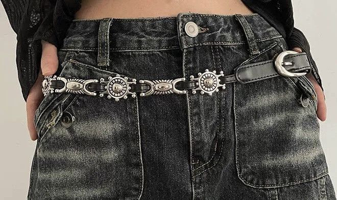 Japanese Brand × Streetwear × Vintage Retro punk rock multi pendant faux leather belt | Grailed | Grailed