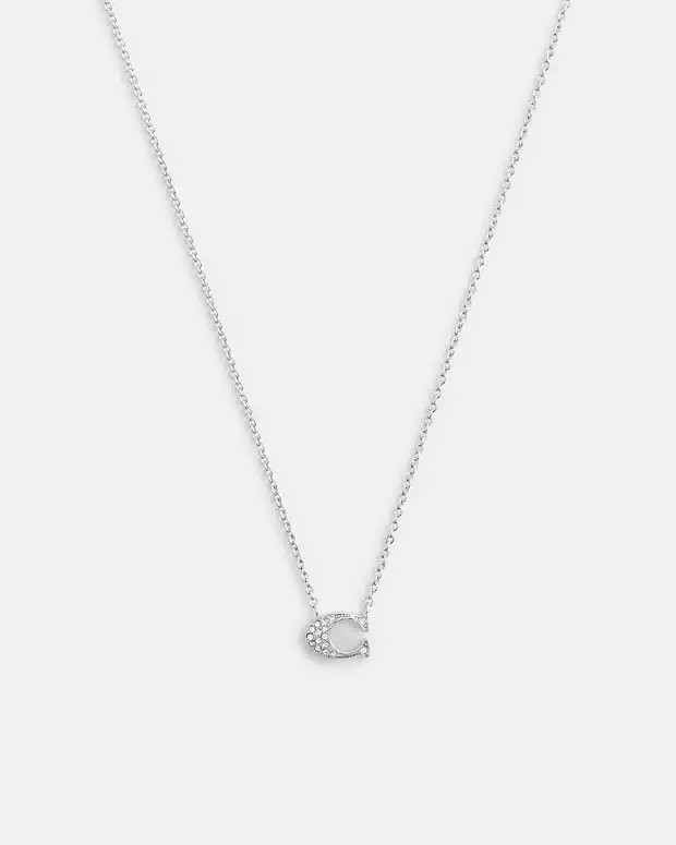Pave Signature Necklace | Coach Outlet US