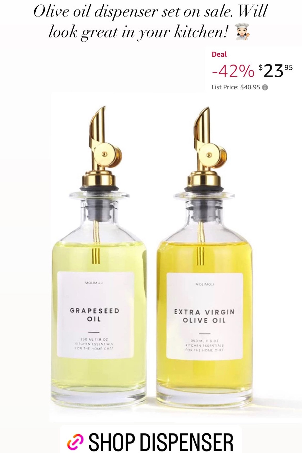 Olive oil dispenser glass set of 2 on sale! 

#LTKsalealert #LTKunder50 #LTKhome