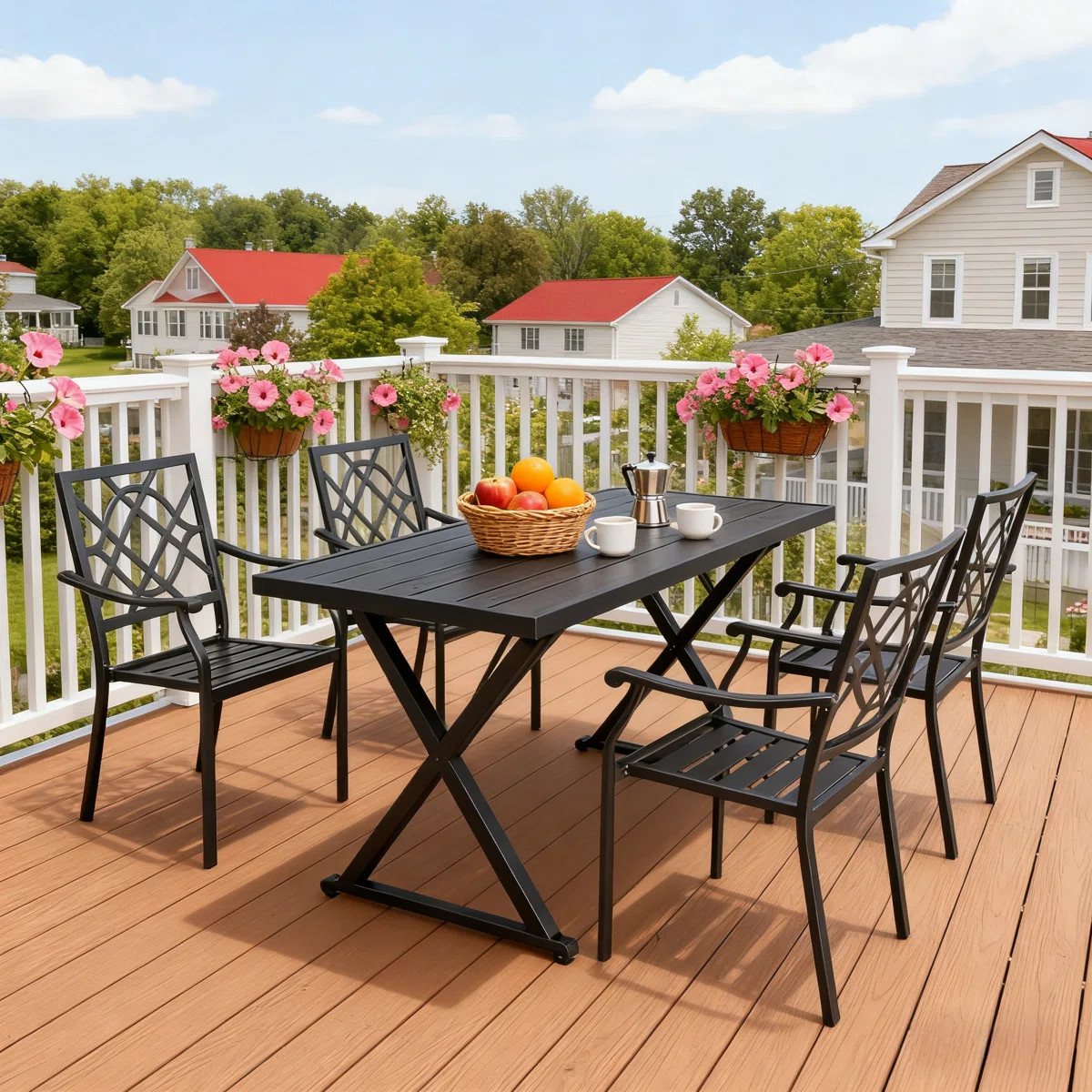 Premium All-Weather Wicker Outdoor Stacking Dining Armchair (Set of 4) | Wayfair North America