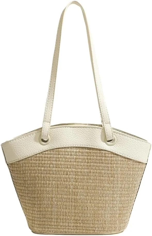 Straw Bag for Women Straw Beach Bag Tote Bag French Retro Shoulder Bag Handbag Summer Woven Hobo ... | Walmart (US)