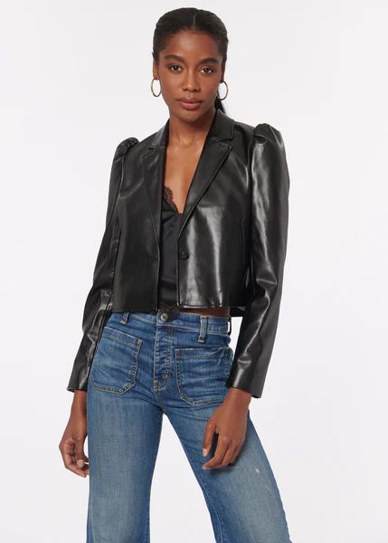 Aliette Vegan Leather Jacket Black | CAMI NYC