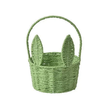 Large Easter Woven Bunny Basket with Long Ears, Storage Tote Bag for Eggs, Kids Gift, and Home Decoration | Walmart (US)