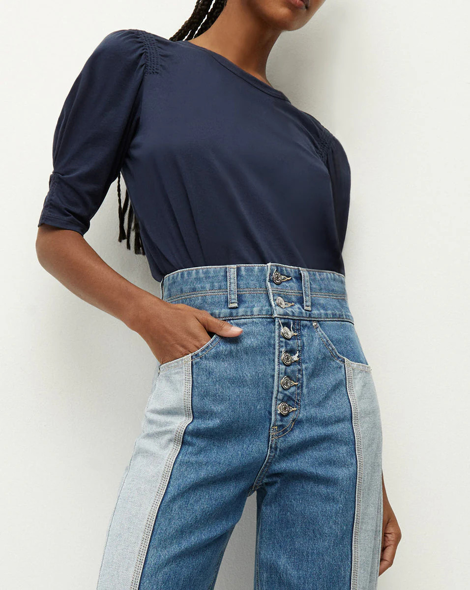 Jessa Puff-Sleeve Cotton Tee | Veronica Beard