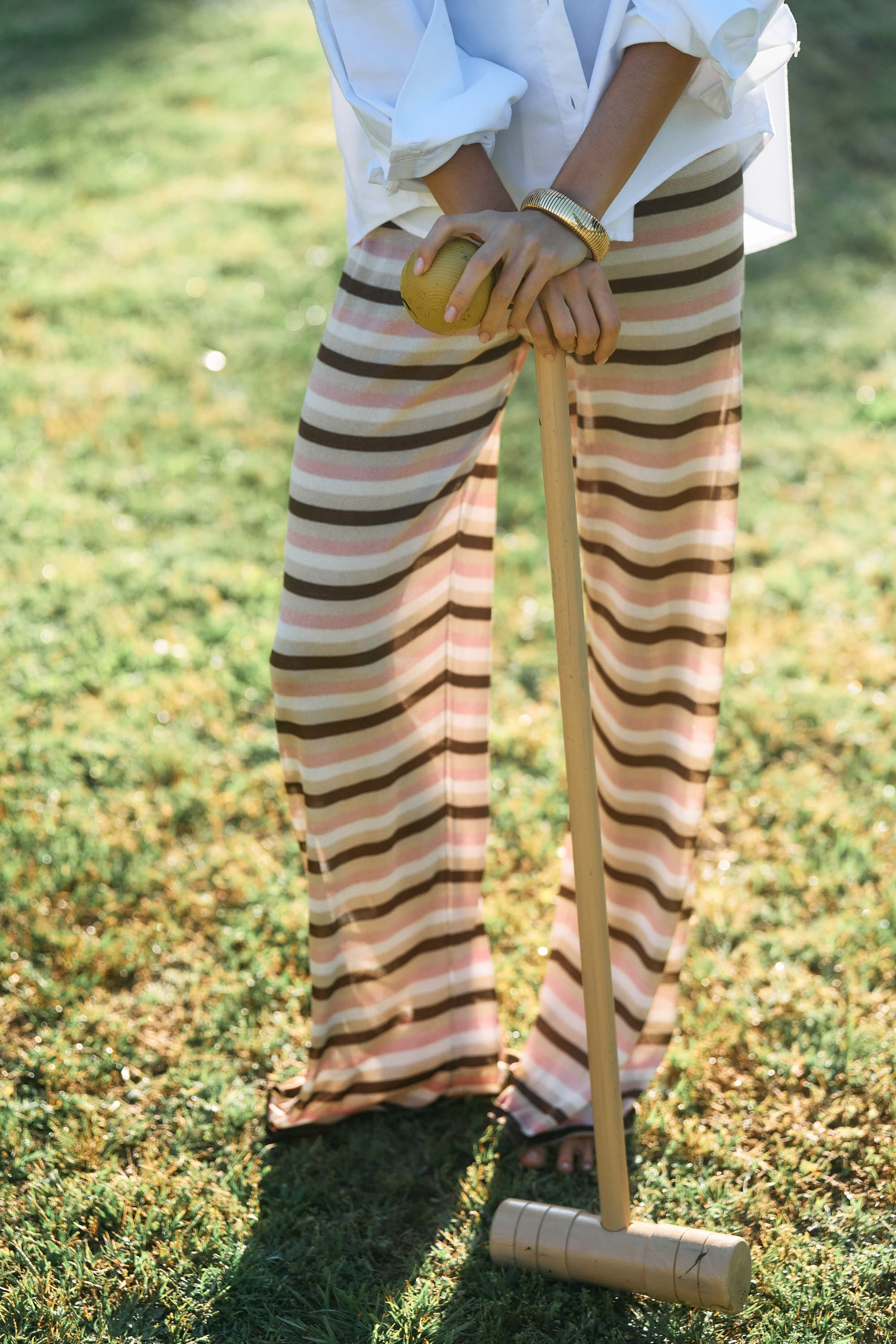 Hose Sunset Glow in Striped Lurex | ANITA HASS
