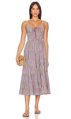 Free People Going Steady Midi Dress in Taupe Combo from Revolve.com | Revolve Clothing (Global)