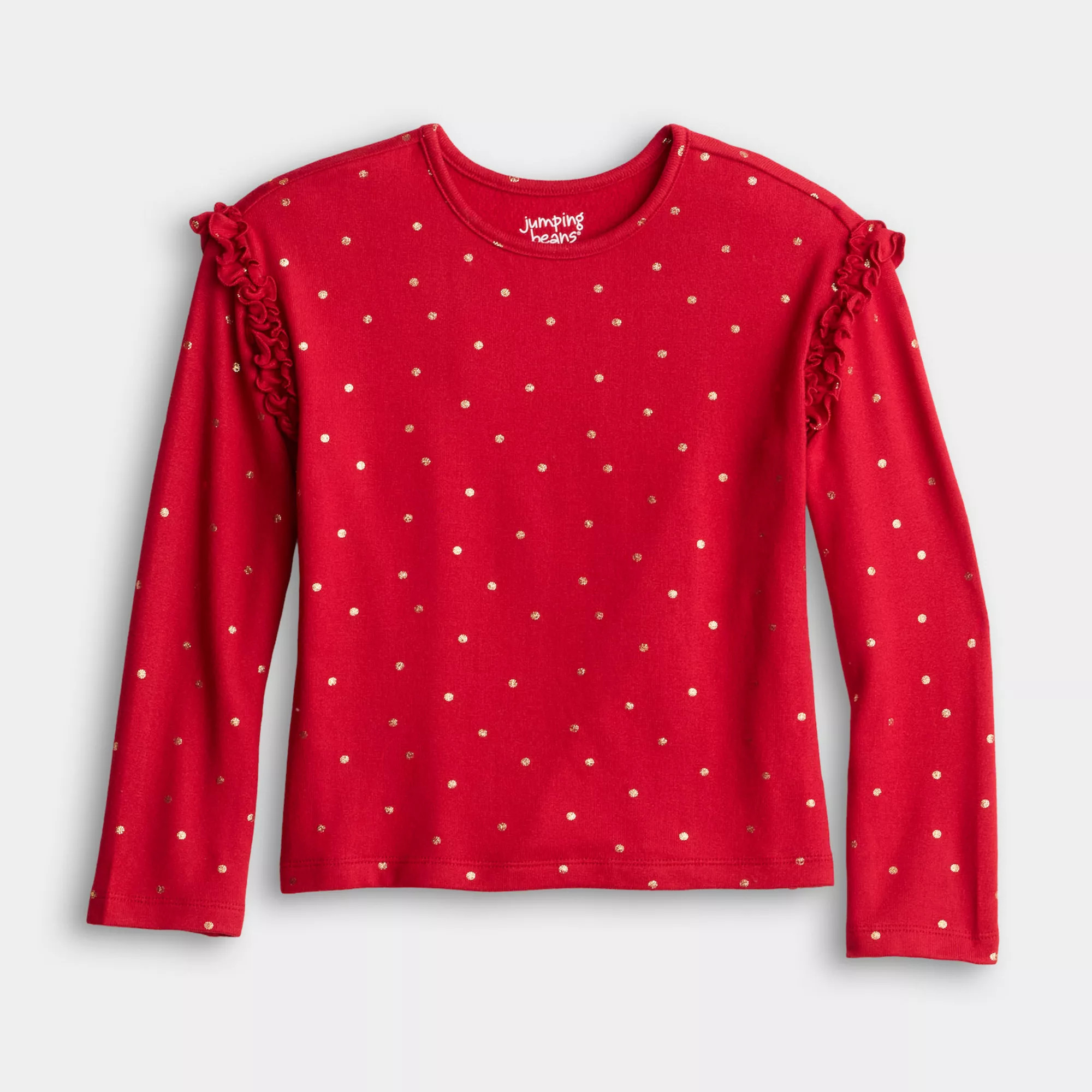 Girls 4-12 Jumping Beans® Ruffle Shoulder Cozy Knit Top | Kohl's