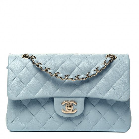 CHANEL

Caviar Quilted Small Double Flap Light Blue | Fashionphile