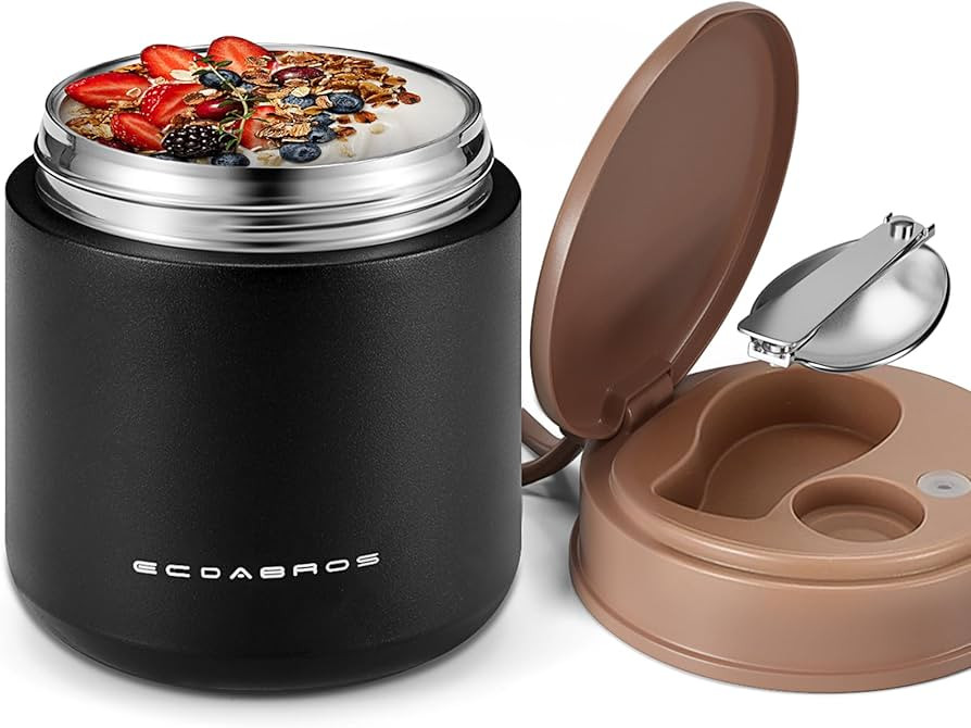 15.2 oz Kids Thermo Food Jar for Hot Food & Soup with Spoon, Black | Amazon (US)