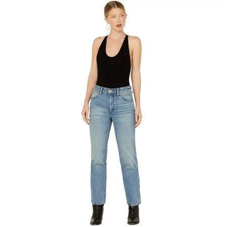 Wrangler Women s Wild West Light Wash High Rise Straight Jeans - 112343403 32W x 28L | Walmart (US)
