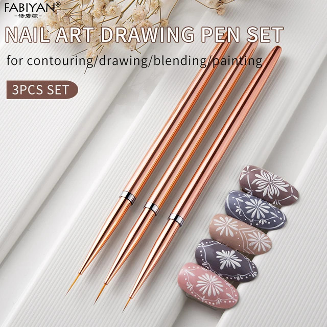 3pcs Nail Art Liner French Stripe Brush Uv Gel Brushes Painting Drawing Manicure Pen Tools 7/9/11... | AliExpress (US)