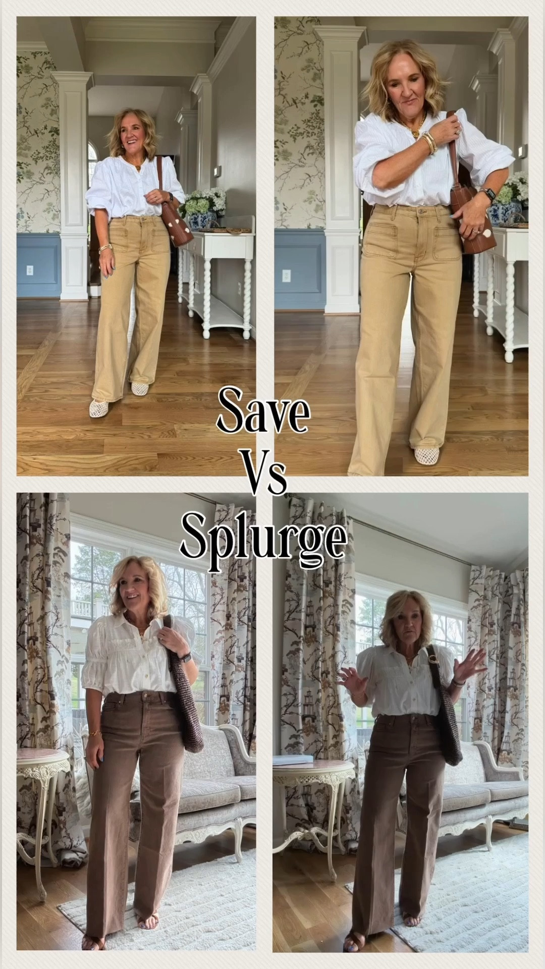 Save outfit is from Walmart. Size 8 short jeans medium in the top 
The splurge outfit is premium denim by Paige. They hug you and move with you. Size 29 and I cut about 2” off the bottom. Top size medium with pretty details. 


#LTKPetite #LTKOver40 #LTKSeasonal