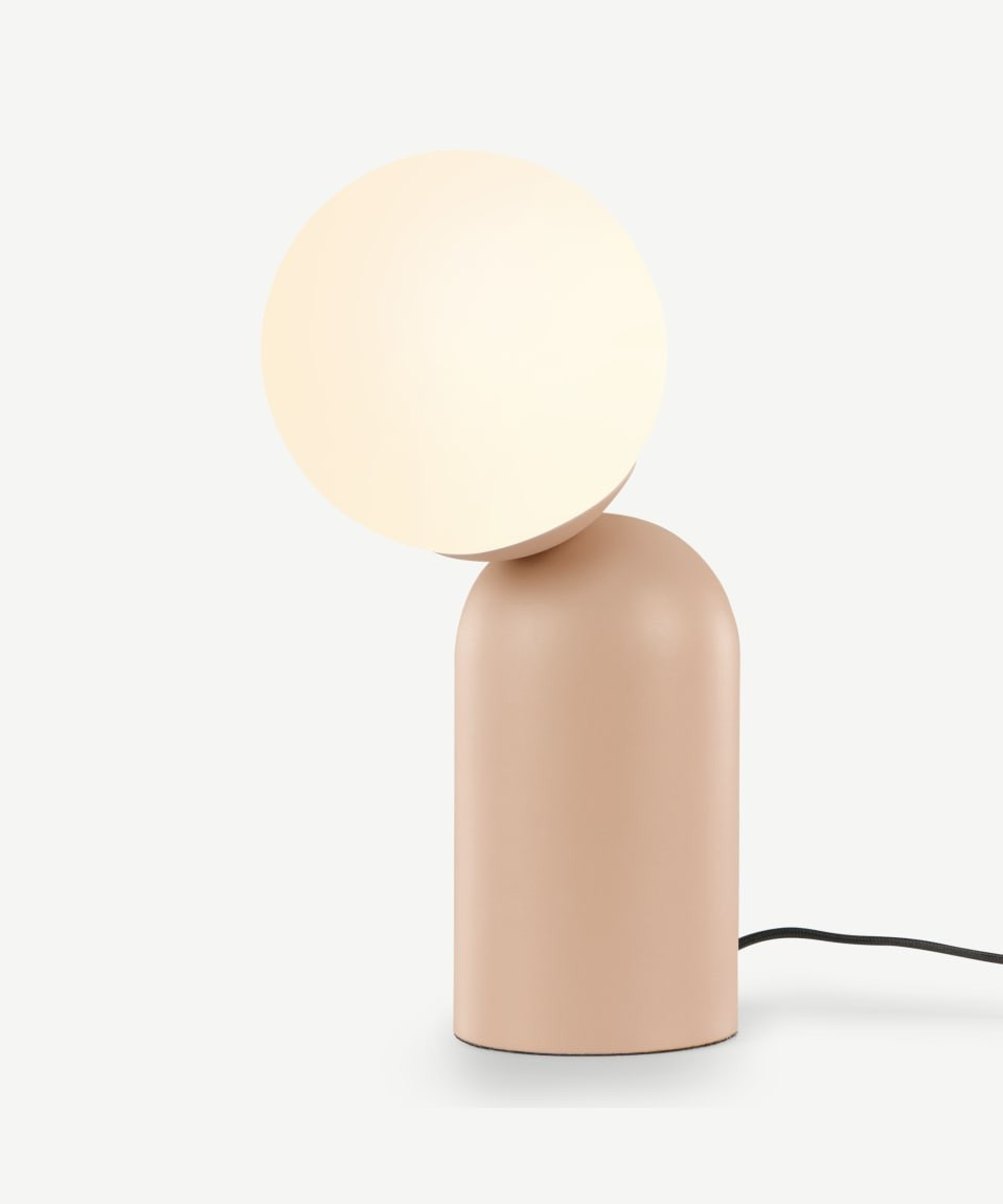 Table Lamp, Dusty Nude Pink and Opal Glass | MADE.COM (UK)