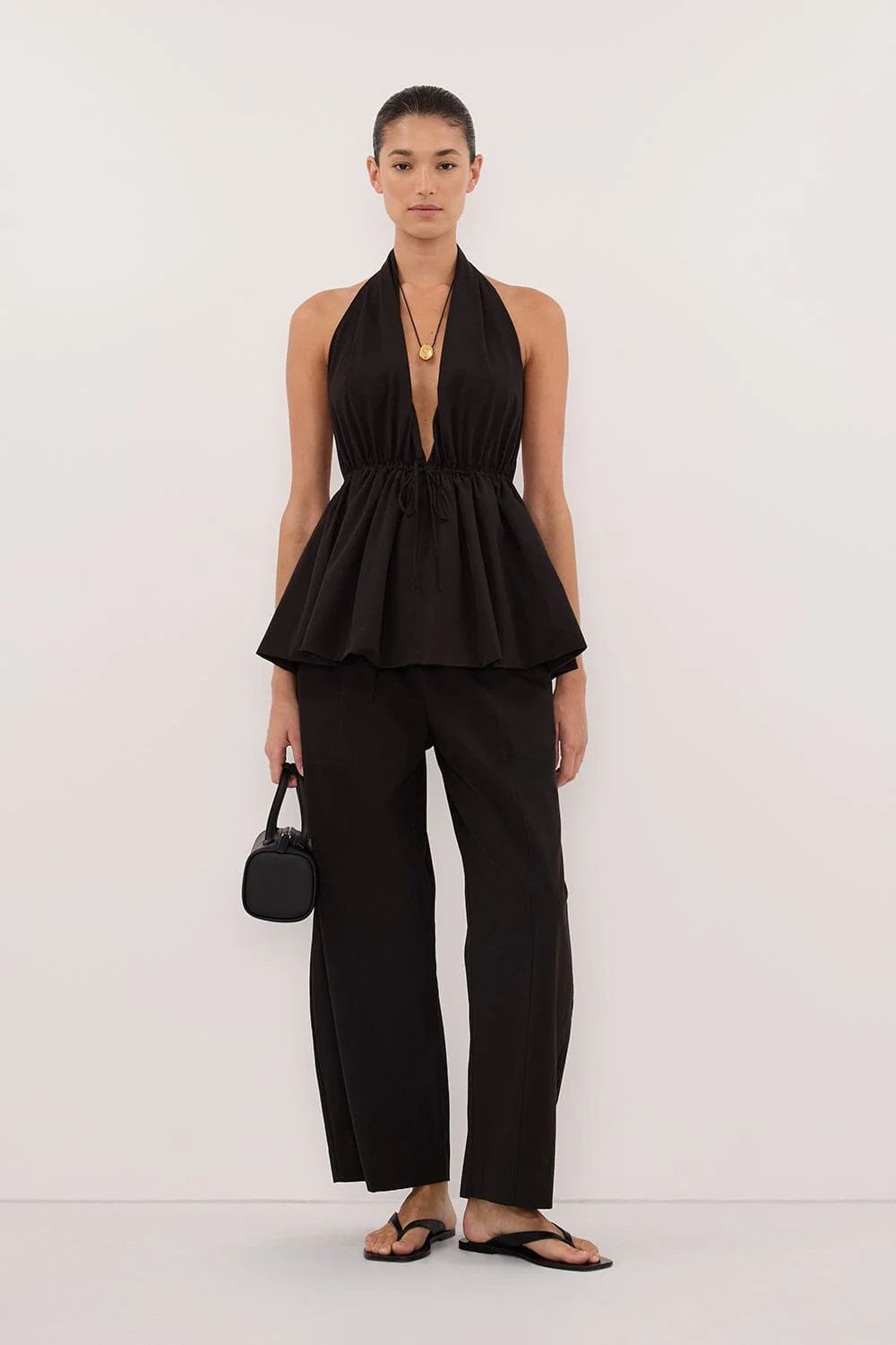 SCOUT BLACK POPLIN BARREL PANT | DISSH