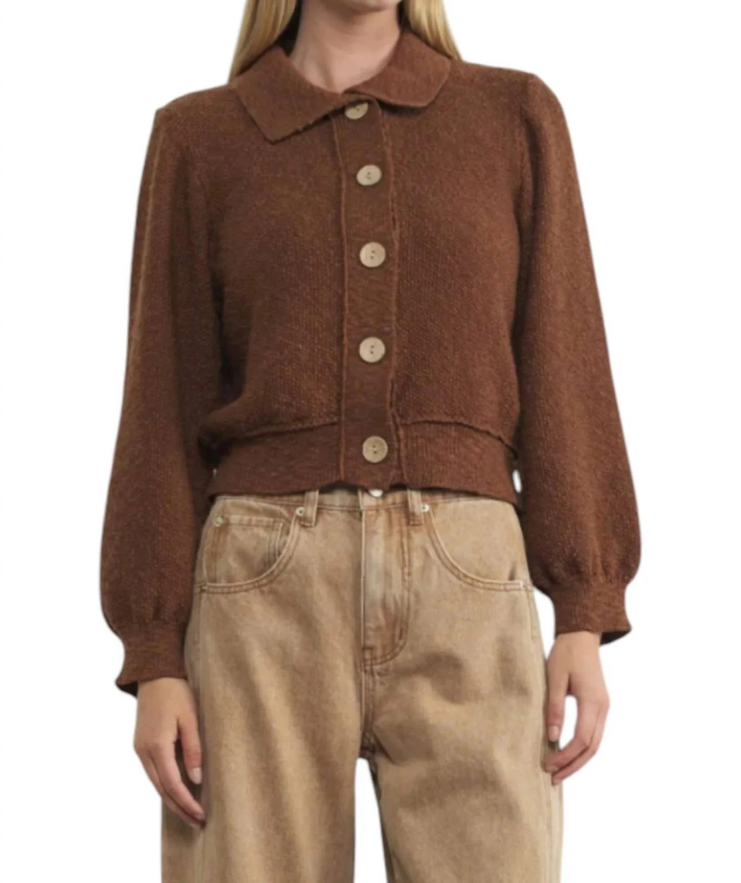 Dorothea Cardigan In Brown | Shop Simon
