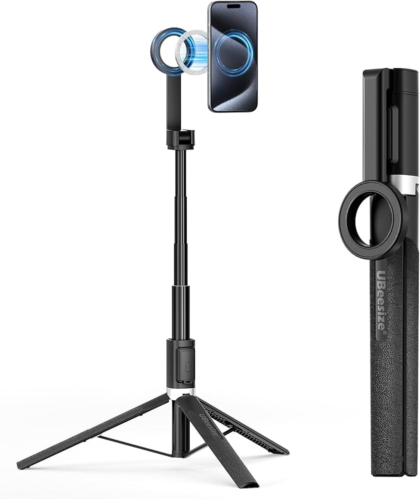 UBeesize Magnetic Tripod for iPhone with Remote, 64’’ Extendable Phone Stand for Video Record... | Amazon (US)