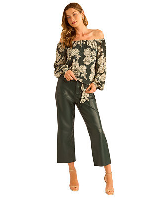 Vince Camuto Women's Floral Off-The-Shoulder Long-Sleeve Top - Macy's | Macy's