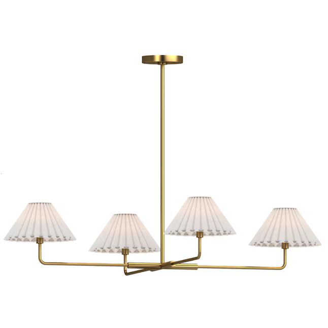 Meridian Lite Trends Meridian 4-Light Natural Brass Transitional Led; Dry rated ChandelierItem #5... | Lowe's