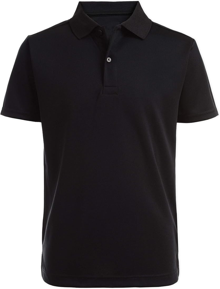Nautica Boys' School Uniform Short Sleeve Polo Shirt, Button Closure, Moisture Wicking Performanc... | Amazon (US)
